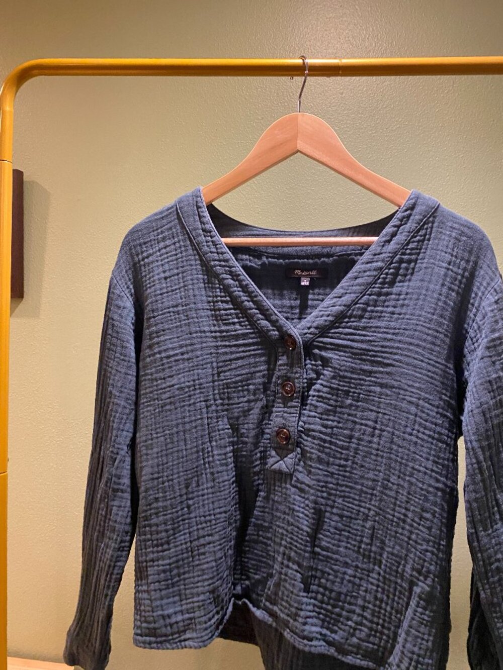 Madewell Lightspun Button Front Top